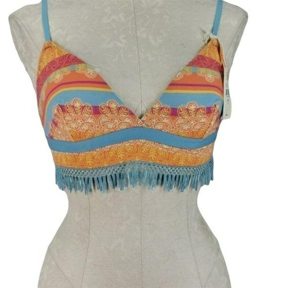 Jasmine & Ginger Boho Fringed Adjustable Medium Bralette Bra